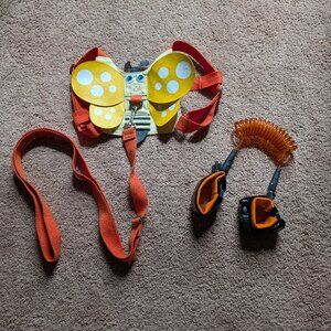 Orange Butterfly Child Safety Harness and Wrist Link